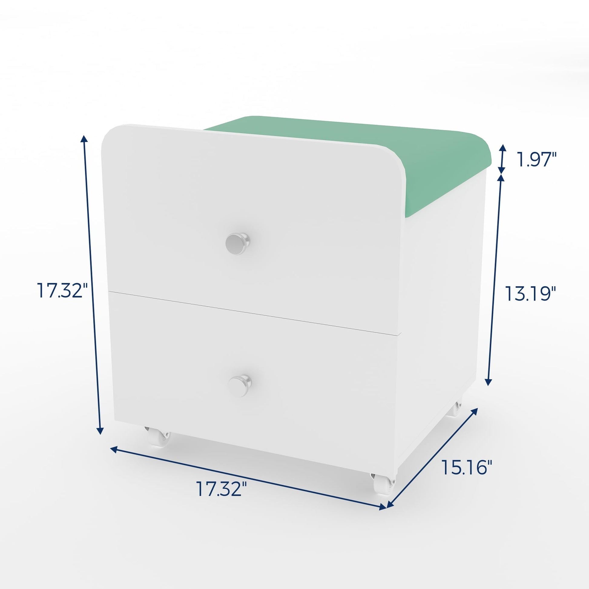Tabouret de coiffeuse Garvee avec rangement, siège rembourré, tiroir, vert, pour chambre et salon