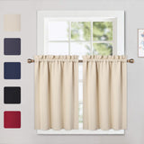 Cantonnières occultantes Garvee, lot de 2, beige, 66 x 91 cm, pour salon, cuisine, chambre, isolation thermique - Beige