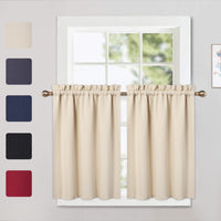 Cantonnières occultantes Garvee, lot de 2, pour fenêtres, salon, cuisine, chambre, beige, 66 x 61 cm