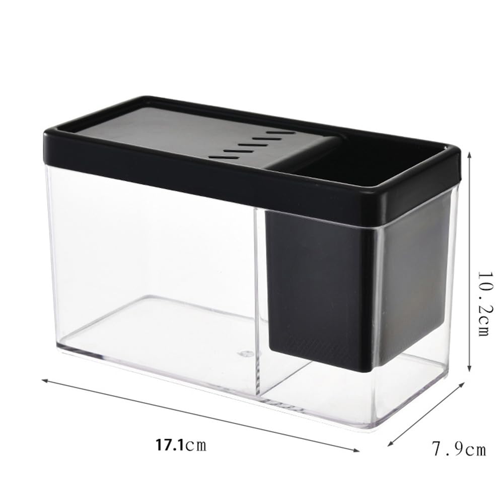 Kits de démarrage pour aquarium Garvee avec trous d'aération pour bureau, salon, appartement, petite taille, noir, sans lapins
