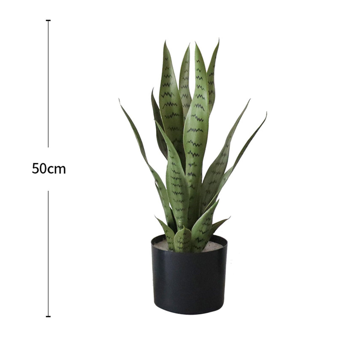 Plante serpent artificielle Garvee de 50 cm avec feuilles en PEVA et pot en ciment PP pour le bureau et la maison. Réaliste, facile d'entretien, stable, polyvalente et verte.