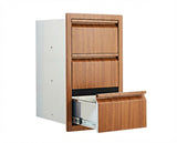 Garvee bloc à 3 tiroirs pour cuisine extérieure, acier inoxydable 304, 37 × 62 × 47 cm, brun effet bois - Brun effet bois