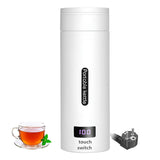 Bouilloire électrique Garvee 380 ml en acier inoxydable, portable, avec voyant LED, contrôle de température, idéale pour le camping, le bureau et les voyages. Compacte et rapide.