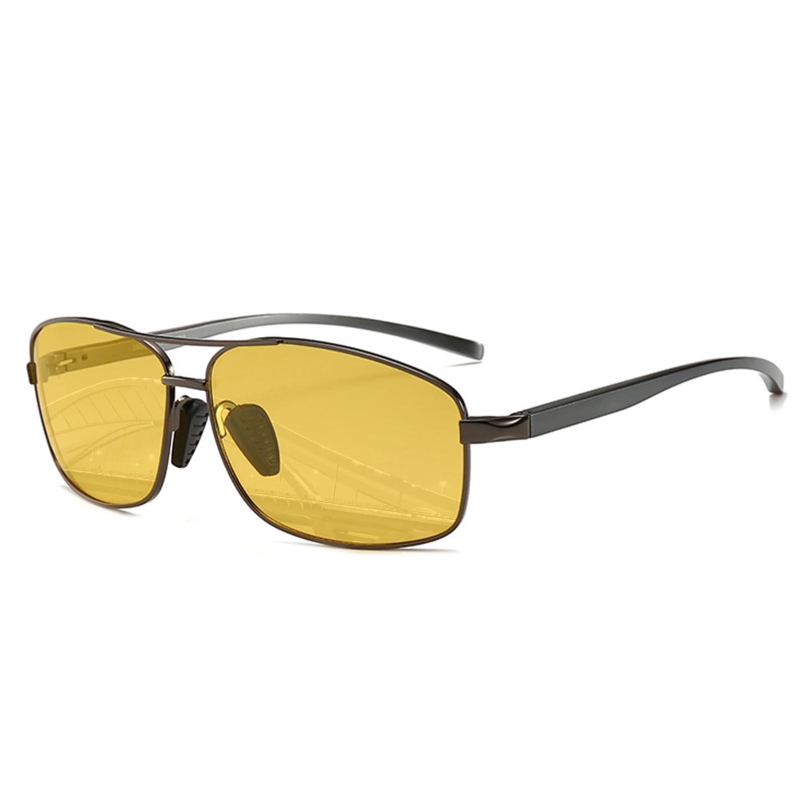 Lunettes de conduite de nuit polarisées Garvee pour hommes et femmes avec protection UV400 contre l'éblouissement, idéales pour la conduite, la randonnée, le golf, la pêche et les sports de plein air - Jaune