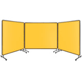 Garvee Écran de soudage à 3 panneaux, 2,44 m x 1,83 m, en PVC ignifugé, avec cadre en acier et roulettes, pour la protection des ateliers de soudage