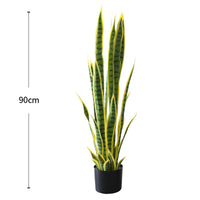 Plante serpent artificielle Garvee 90 cm, réaliste, pot en plastique facile d'entretien, verte, pour salon ou bureau