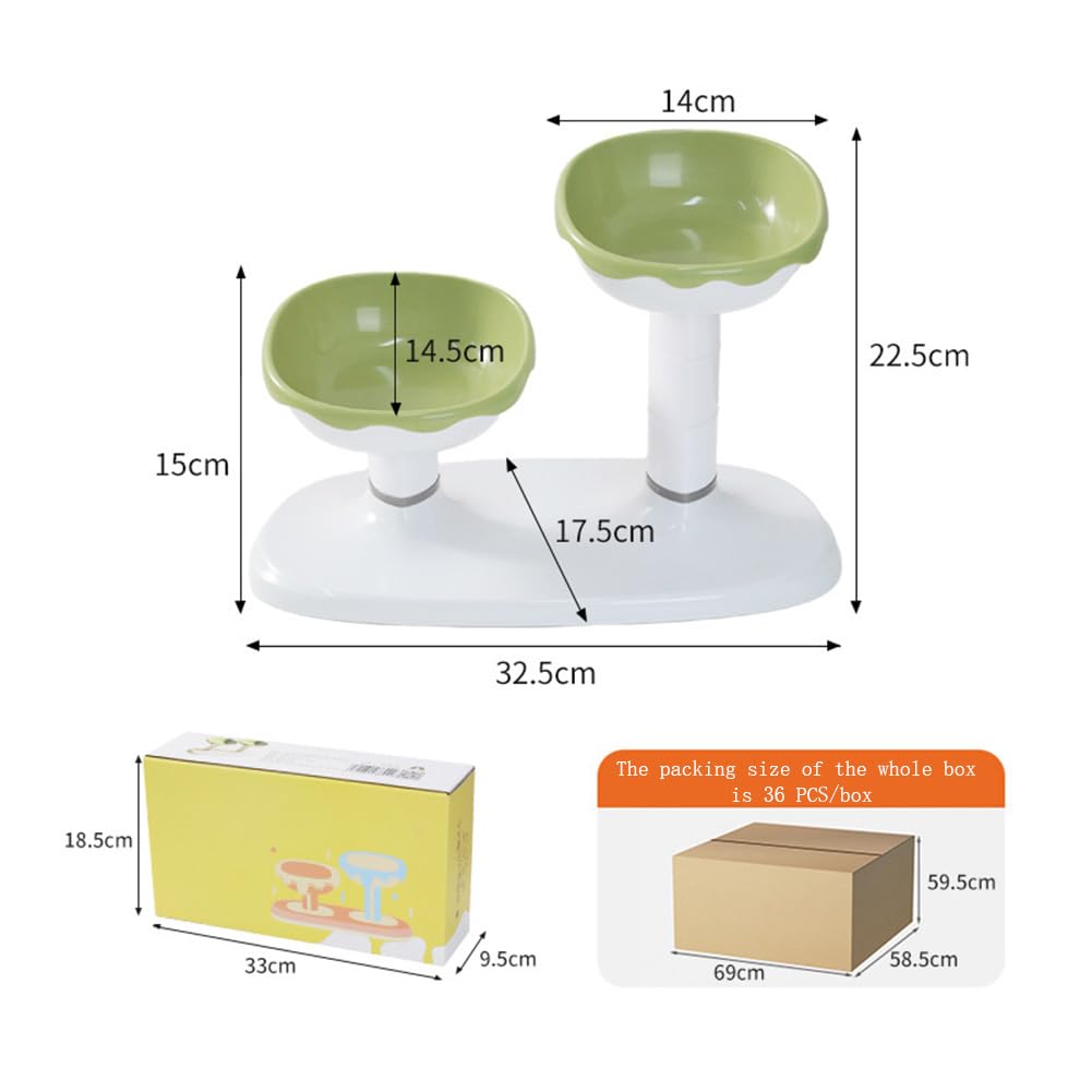 Gamelle pour chat Garvee, hauteur réglable, surélevée, antidérapante, en plastique, avec coussinet antidérapant, pour l'alimentation en intérieur