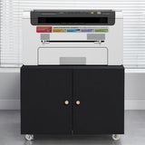 Garvee Meuble Imprimante Métal avec Rangement Fichiers, Armoire Mobile À Roulettes Verrouillables, Bureau et Maison, Acier Durable, Porte Moderne