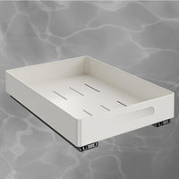 Organisateur de tiroir Garvee en métal, silencieux et robuste, pour cuisine et salle de bain, 26 x 37 x 8 cm, blanc