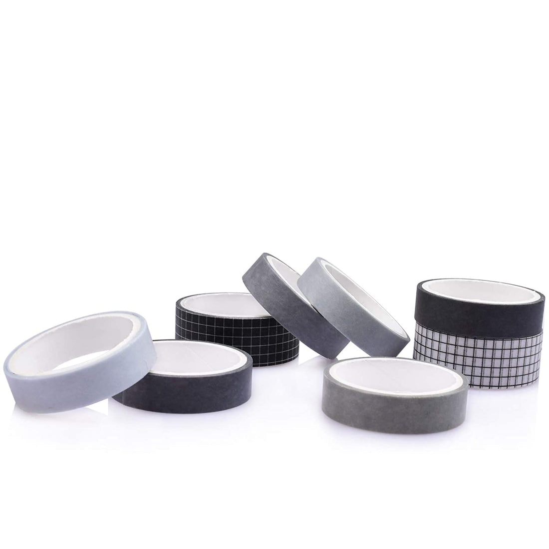 Garvee Lot de 8 rouleaux de ruban adhésif décoratif Washi Tape, couleurs assorties, 3M, pour emballage et décoration, couleurs durables, facile à découper