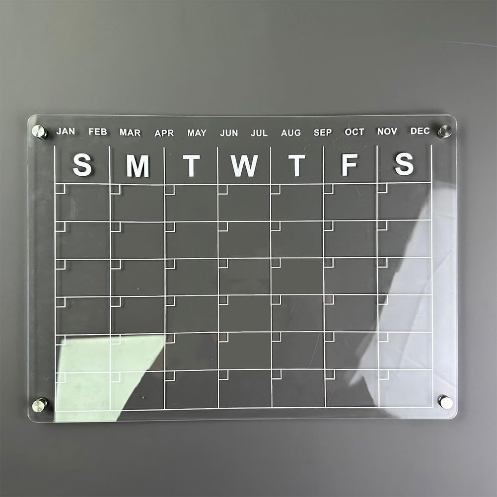 Calendrier magnétique Garvee en acrylique transparent pour réfrigérateur, réutilisable, pour bureau, maison et école, lot B
