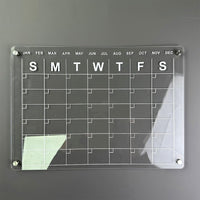 Calendrier magnétique Garvee en acrylique transparent pour réfrigérateur, réutilisable, pour bureau, maison et école, lot B