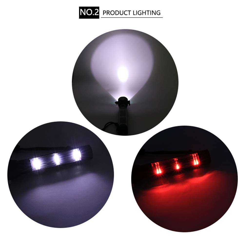 Lampe torche LED Garvee 10 en 1 pour voiture avec USB, solaire, 7 modes, multifonctionnelle pour les urgences et les activités de plein air, noire