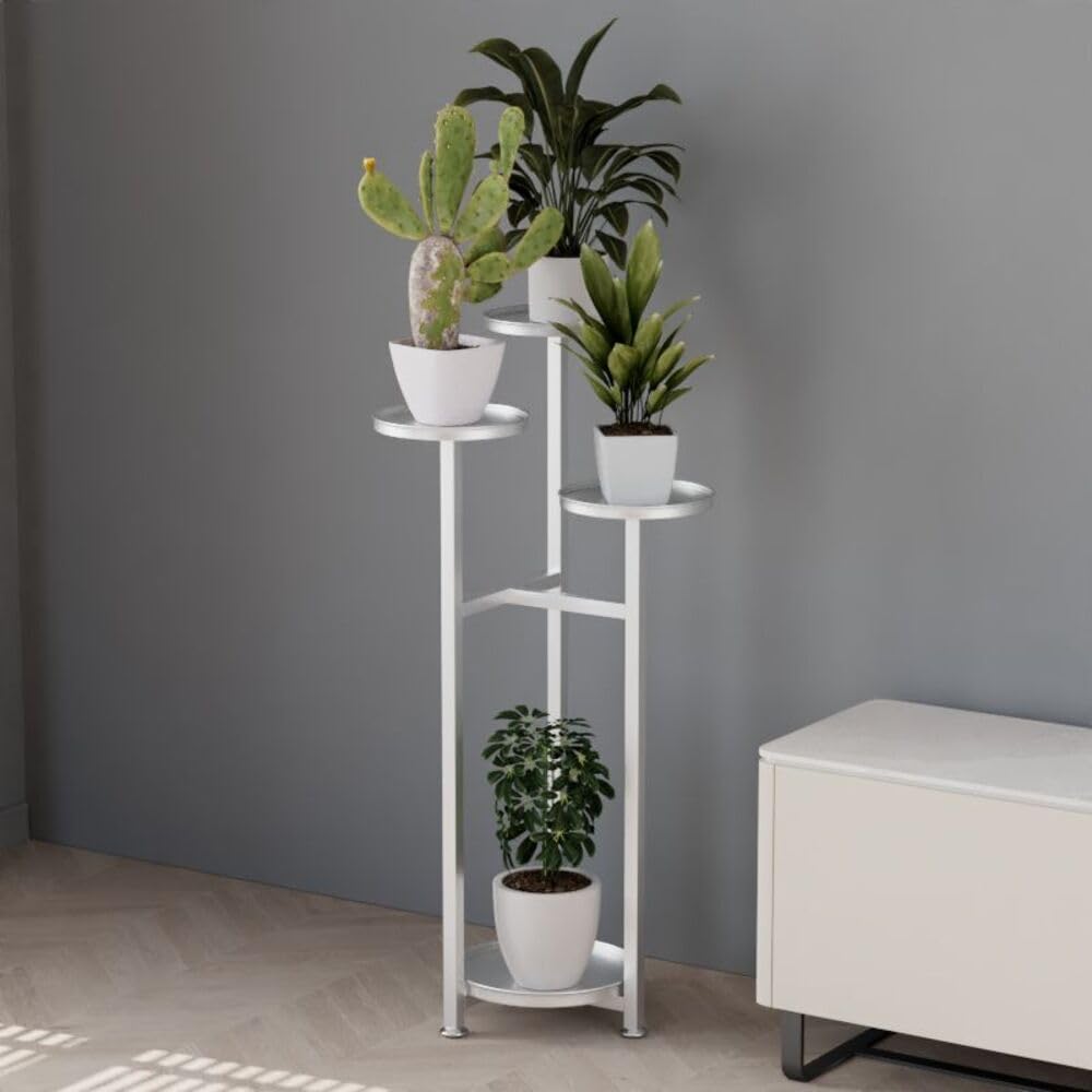 Garvee Étagère d'angle pour plantes, support à fleurs multicouches en métal noir, gain de place pour salon et chambre.