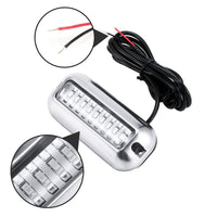 Garvee Lot de 2 lampes marines 27 LED, éclairage sous-marin pour bateau, éclairage de rétroviseur pour ponton en acier inoxydable, lampe de pont étoilée Vissen, lampe de nuit pour yachting et bateau en acier inoxydable