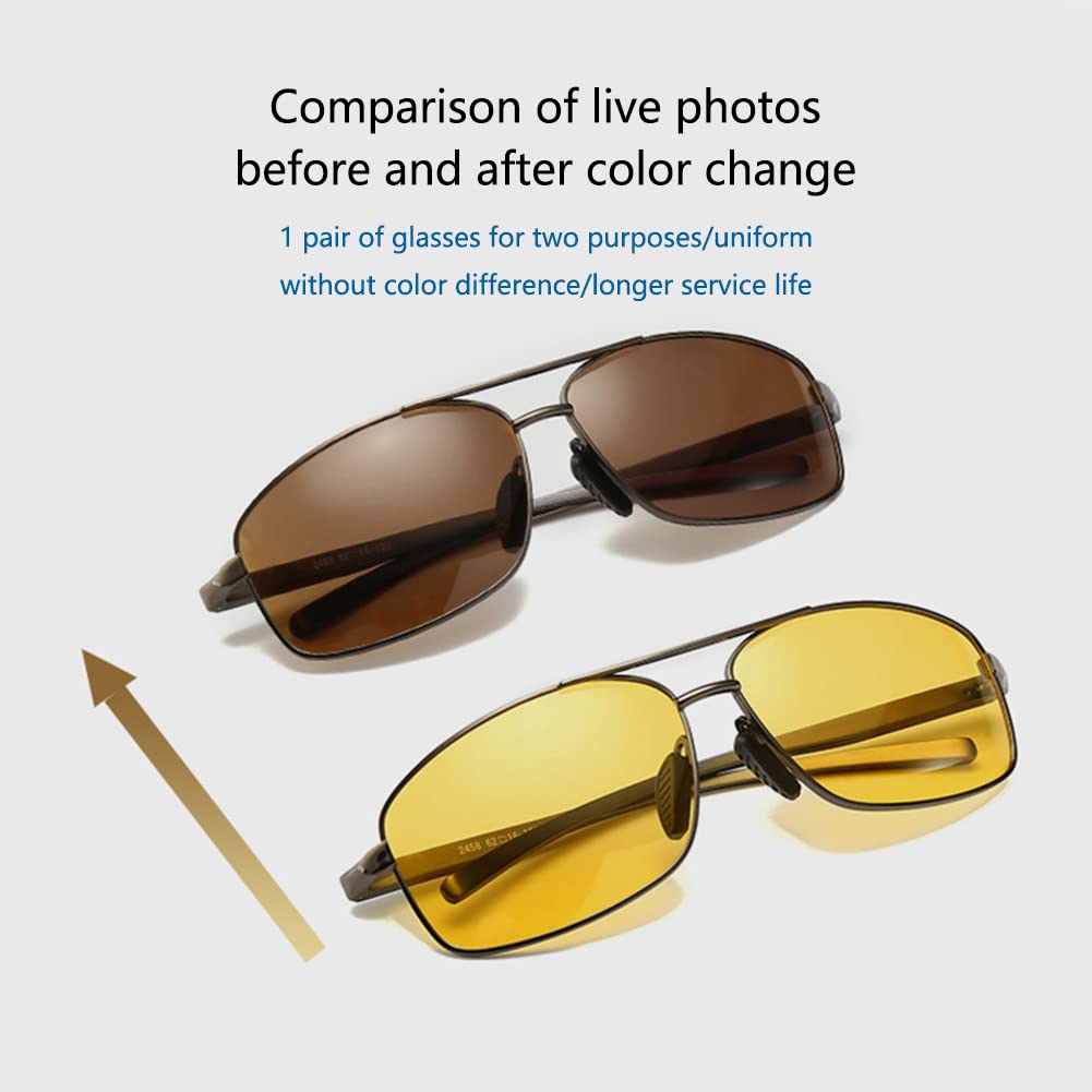 Lunettes de conduite de nuit polarisées Garvee pour hommes et femmes avec protection UV400 contre l'éblouissement, idéales pour la conduite, la randonnée, le golf, la pêche et les sports de plein air - Jaune