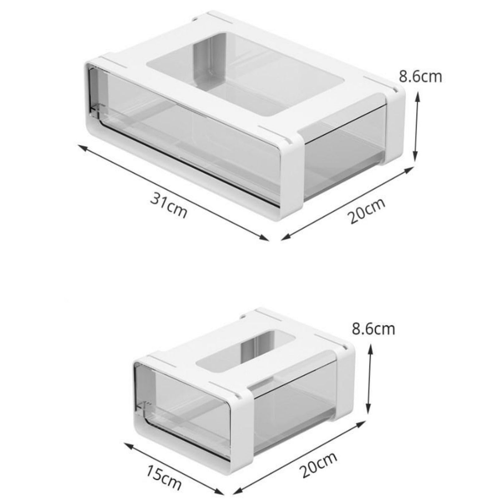 Garvee Organisateur de tiroir sous meuble avec fonction coulissante, en plastique auto-adhésif, pour la cuisine et le bureau, gain de place, polyvalent