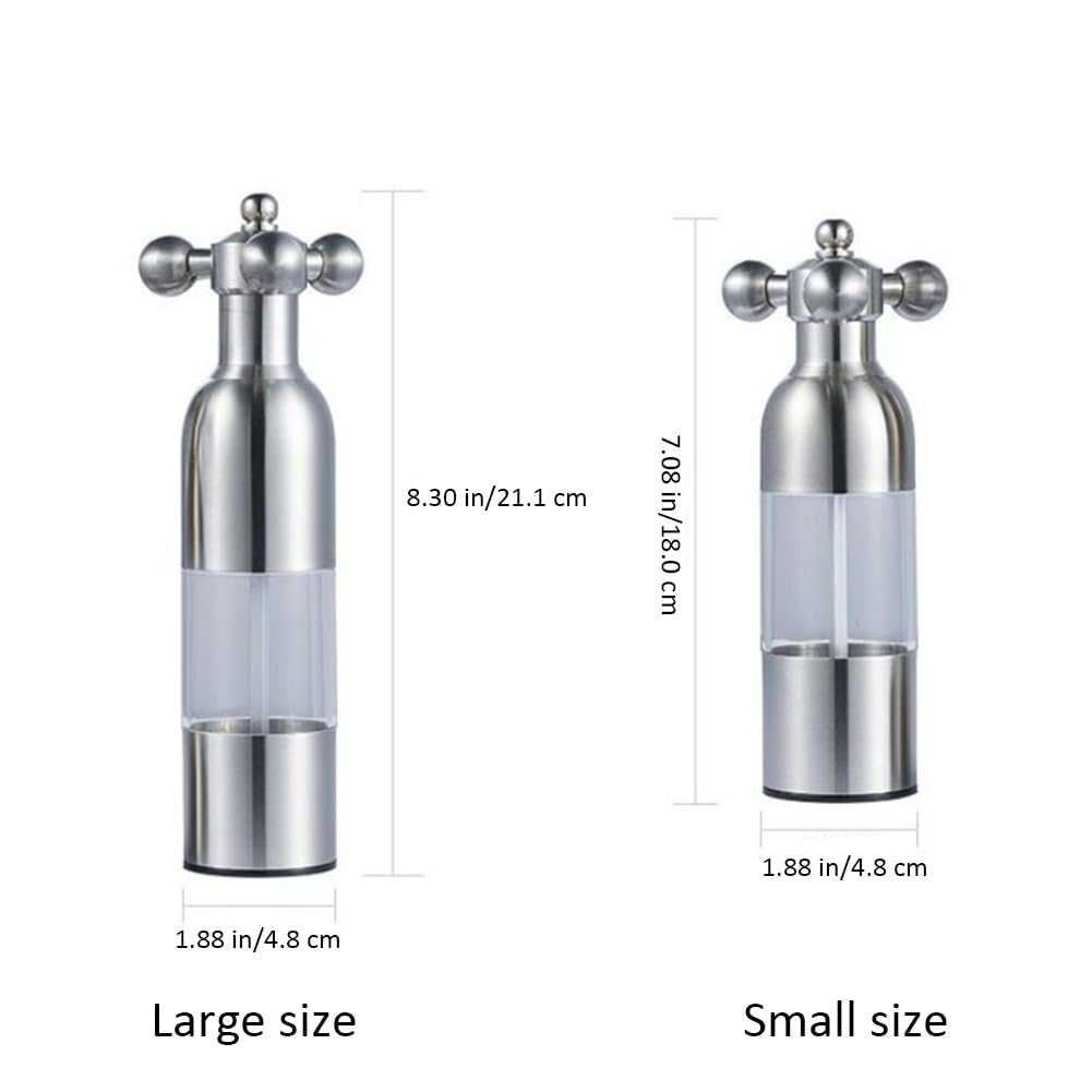 Ensemble moulin à sel et à poivre Garvee, en acier inoxydable, rechargeable, réglable, pour la maison et la cuisine, moulins à épices compacts
