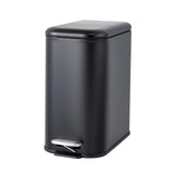 Garvee poubelle de salle de bain 12 L en acier inoxydable, fermeture douce, format étroit noir, anti-odeurs - Noir
