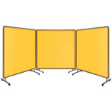 Garvee Écran de soudage à 3 panneaux de 1,8 x 1,8 m avec cadre en acier, ignifugé, protection UV, PVC transparent