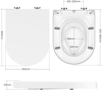 Garvee Abattant WC type D avec siège enfant magnétique amovible, fermeture douce, urée thermodurcissable antibactérienne, blanc