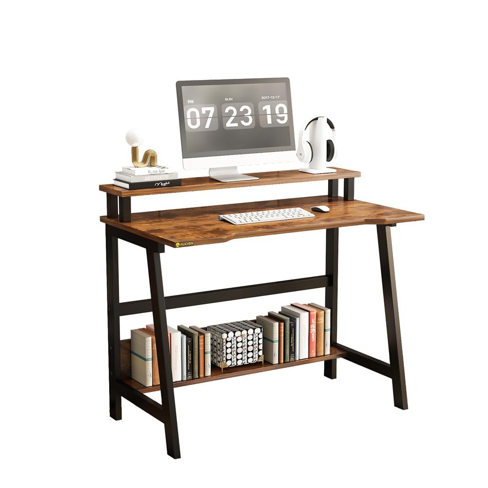Bureau d'ordinateur Garvee avec étagères pour bureau à domicile et petits espaces 80x50x87cm Noir