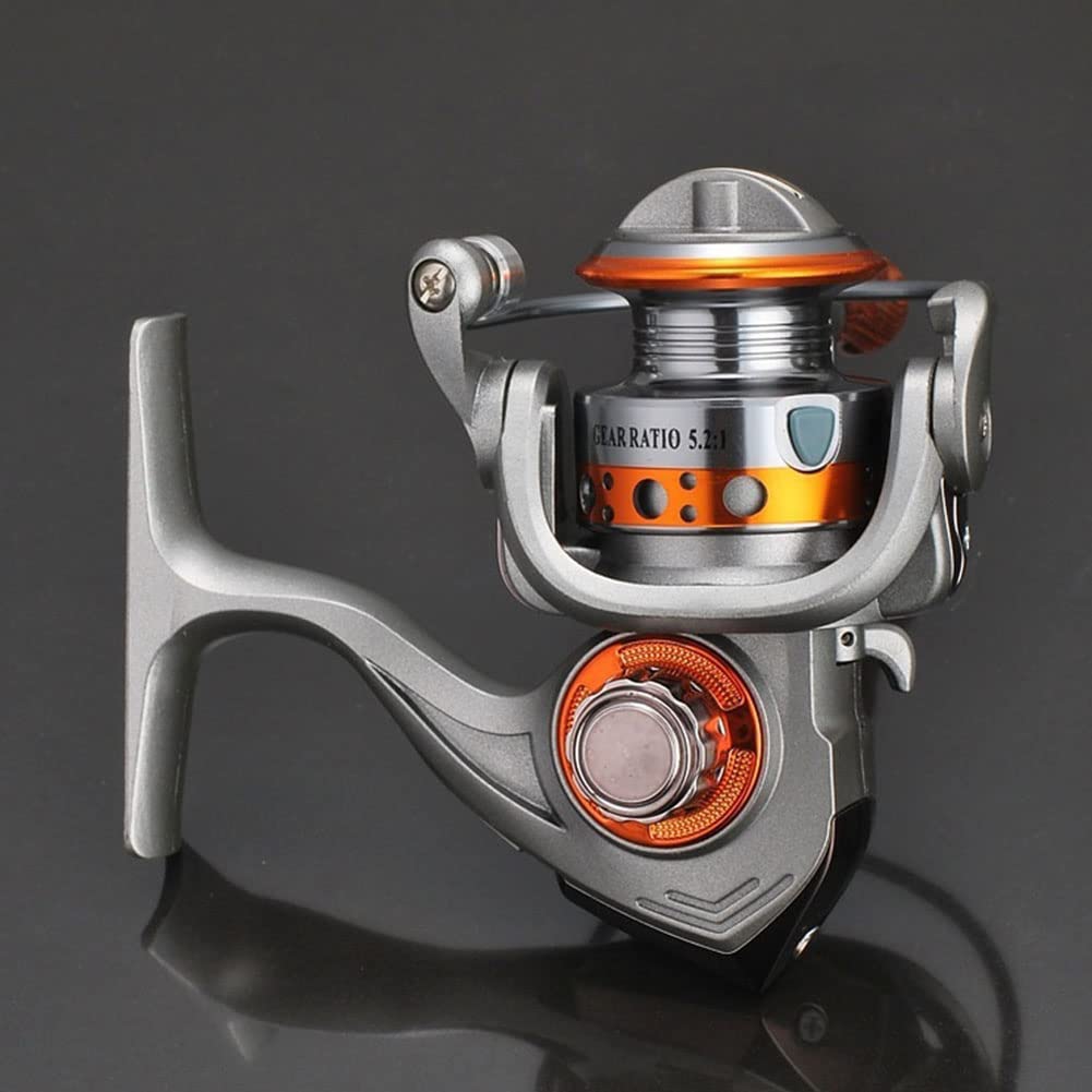 Moulinet de pêche Garvee Mini Spinning, ratio 5.2:1, 13+1 roulements à billes, boîtier en métal compact, poignée interchangeable, idéal pour la pêche à la carpe, à la perche et à la truite.