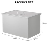Garvee Bac à glace encastrable 24 L en acier inoxydable 304, couvercle portable, 51 × 33 × 30 cm, pour bar, barbecue et événements, argenté