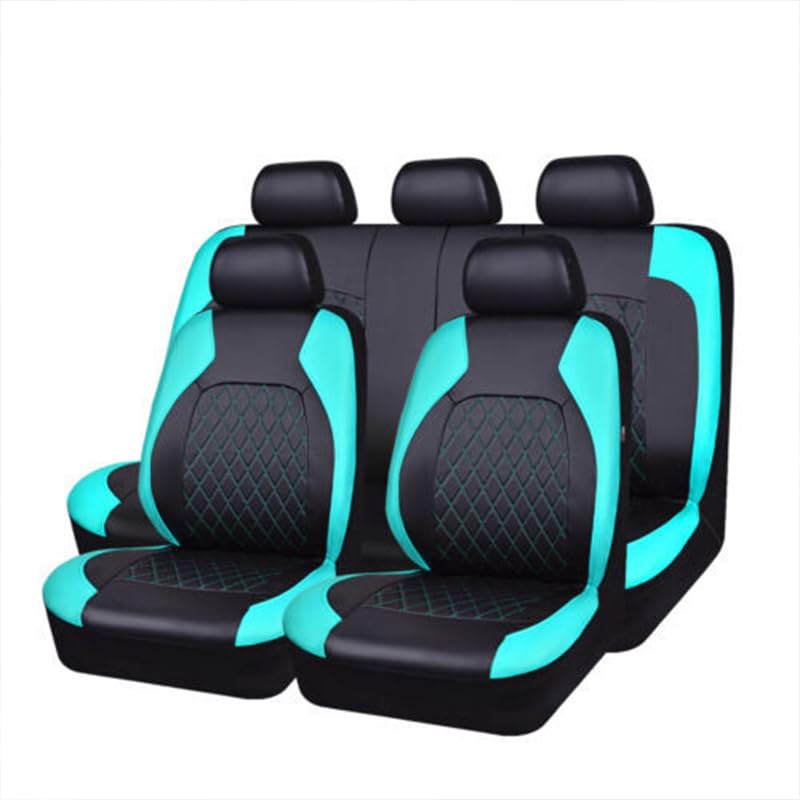 Ensemble de 9 housses de siège auto Garvee, imperméables et antidérapantes, en cuir PU, universelles pour voiture, camion et SUV, noires.