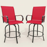 Garvee Chaise de bar extérieure avec dossier ergonomique et assise rembourrée, cadre aluminium résistant, style moderne pour jardin et terrasse - Rouge
