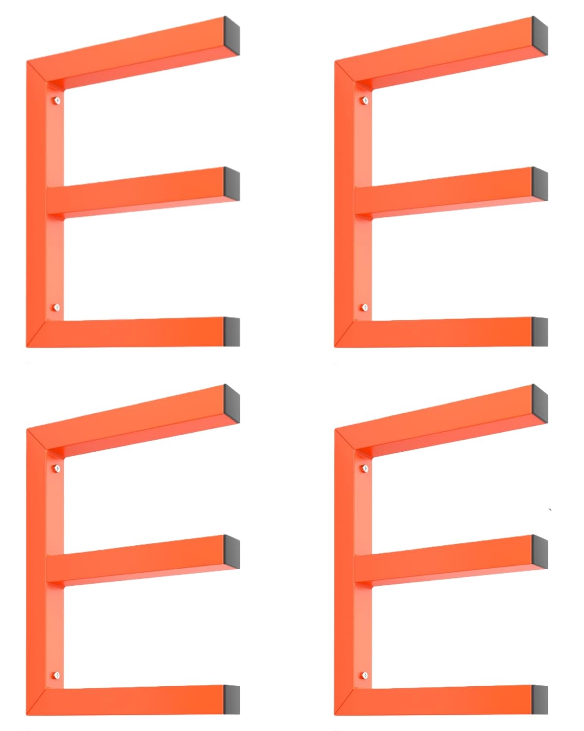 Étagère de rangement Garvee robuste en acier pour bois, 3 niveaux, capacité de 544 kg, fixation murale, orange, pour atelier et garage