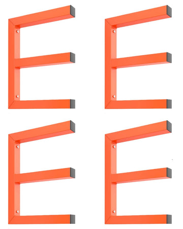 Étagère de rangement Garvee robuste en acier pour bois, 3 niveaux, capacité de 544 kg, fixation murale, orange, pour atelier et garage