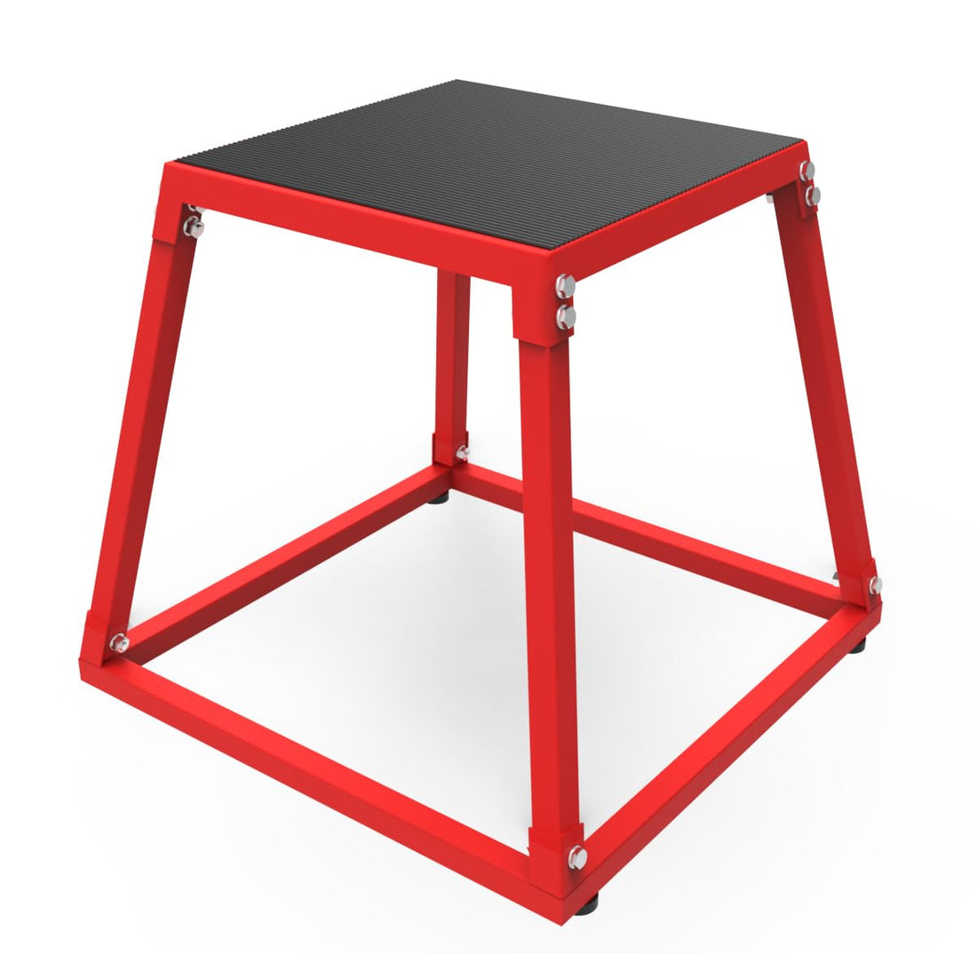Boîte de saut pliométrique Garvee de 45,7 cm (18 pouces) en acier avec plateforme en caoutchouc antidérapante pour l'entraînement à domicile, rouge, 45,7 x 45,7 x 30,5 cm (18 x 18 x 12 pouces).