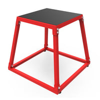 Boîte de saut pliométrique Garvee de 45,7 cm (18 pouces) en acier avec plateforme en caoutchouc antidérapante pour l'entraînement à domicile, rouge, 45,7 x 45,7 x 30,5 cm (18 x 18 x 12 pouces).