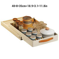 Étagère coulissante extensible Garvee en acier inoxydable pour placards de cuisine, 48 cm, argentée, sans perçage, auto-adhésive, organisateur sous évier