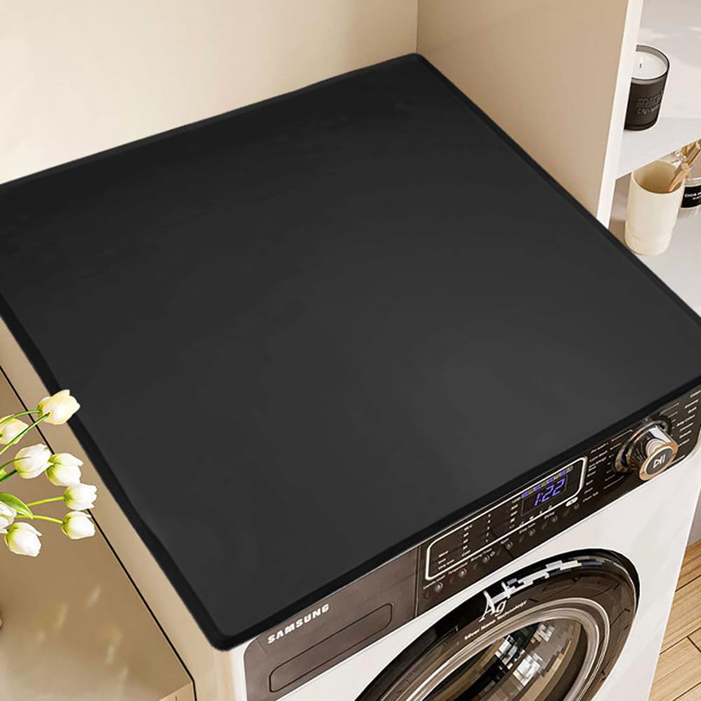 Tapis de machine à laver/couvre-manteau en silicone Garvee, 50 x 60 cm, noir, antidérapant, imperméable