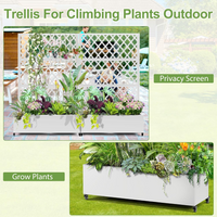 Bac à plantes en métal GARVEE avec treillis motif feuillage, pour jardin, terrasse ou balcon, brise-vue 120 x 40 x 180 cm