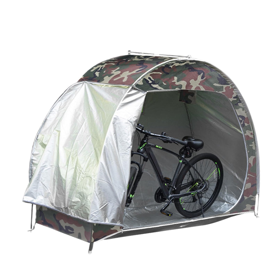 Abri à vélos Garvee pour 2 à 3 vélos, en tissu Oxford 210D, imperméable et résistant à la poussière, avec portes, protection extérieure pour motos et matériel de jardinage, gris