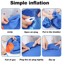 Balle de berger Garvee 45 cm pour chiens, grand jouet avec pompe à air, robuste, entraînement en extérieur, bleue, pour écuries