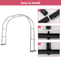 Arche de jardin Garvee avec pergola, 3 m x 2,2 m, en métal noir antirouille, idéale pour les mariages et les jardins.