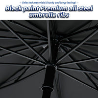 Parapluie familial Garvee grand format, coupe-vent et pliable, noir, 130 cm, pour la pluie et le soleil