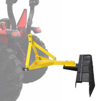 Râteau à pierres d'aménagement paysager Garvee de 1,5 m (5 pi) avec attelage 3 points, dents en acier rotatives à 360°, robuste, pour tracteurs, horticulture et chantiers de construction.