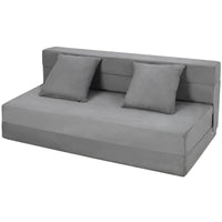 Canapé-lit pliable Garvee avec coussins en mousse à mémoire de forme, ergonomique et polyvalent pour le salon et le bureau, 203 x 152 x 15 cm, gris