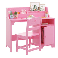 Bureau enfant Garvee avec chaise, en bois, ergonomique et stable, pour chambre/bureau d'enfant, 3-12 ans