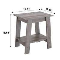 Ensemble de 2 tables d'appoint Garvee – 2 étagères, compactes, en bois et métal, robustes, grises