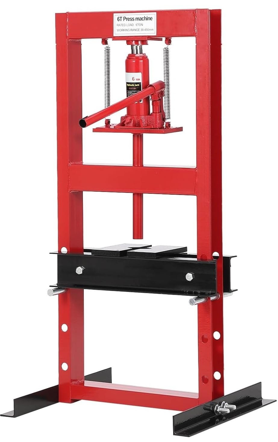 Presse hydraulique Garvee 6 tonnes, châssis en acier à cadre en H réglable pour atelier/garage, 6 tonnes, acier