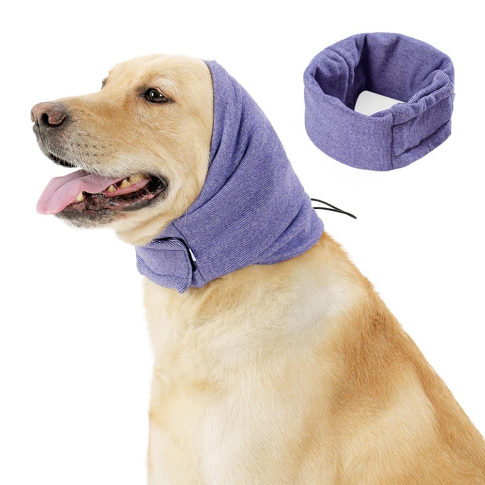 Cache-oreilles souples Garvee pour chien avec réduction du bruit et bandeau apaisant pour animaux de compagnie, gris foncé