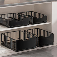 Organisateur de placard de cuisine extensible Garvee, en métal, tiroirs robustes en acier au carbone, installation sans perçage, montage flexible, gain de place, polyvalent