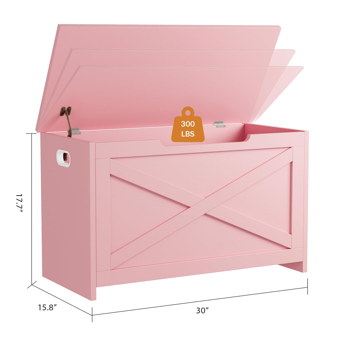 Garvee banc de rangement en bois de 76 cm avec verrou de sécurité pour salon et chambre, grand banc à chaussures, robuste, rose