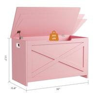 Banc de rangement en bois Garvee de 76 cm avec verrou de sécurité pour salon et chambre, grand banc à chaussures, robuste, marron